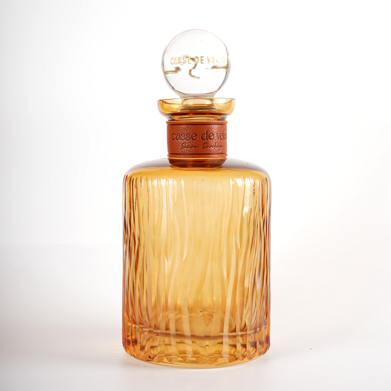 Amber Leather Cut Decanter
