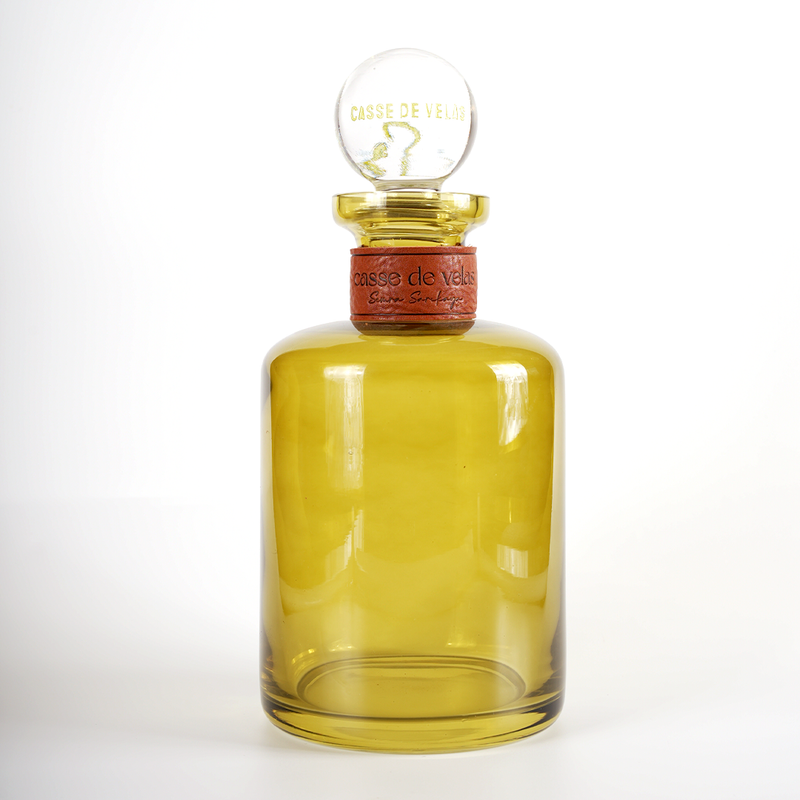 Green Leather Flat Carafe