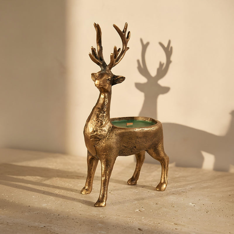 Green Rice Cast Deer Candle