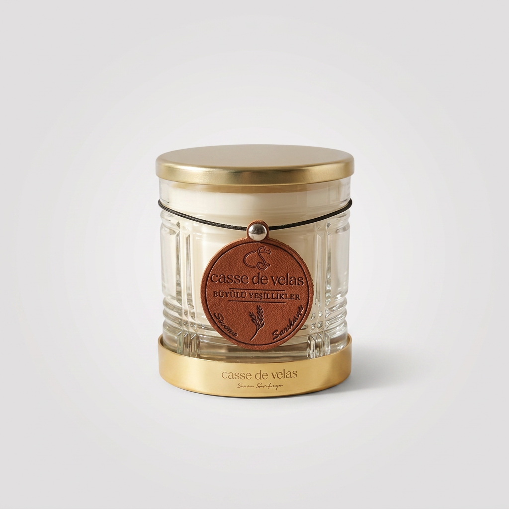 Cut Glass Leather Candle