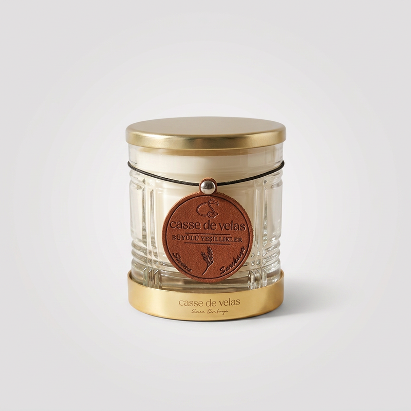 Cut Glass Leather Candle