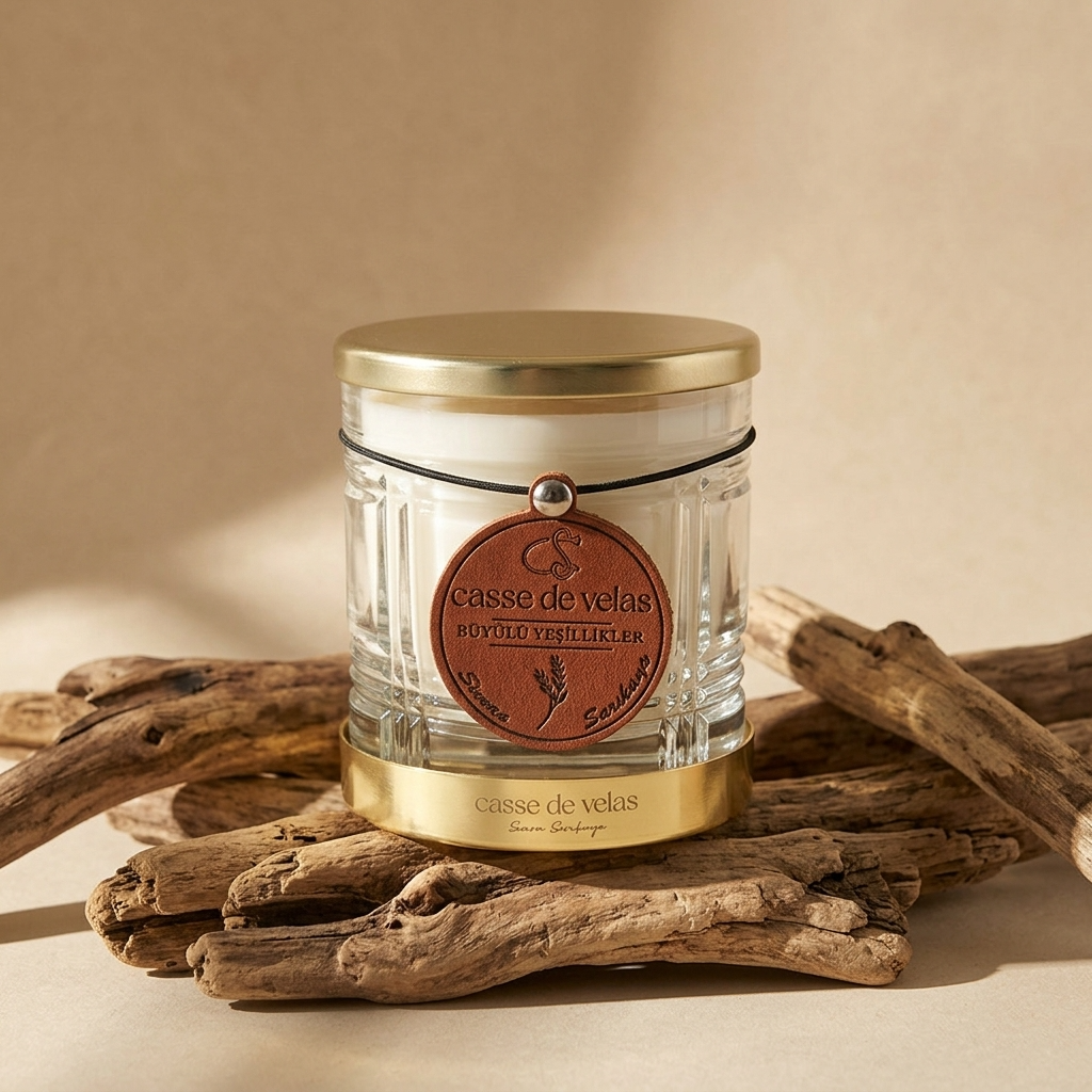 Cut Glass Leather Candle